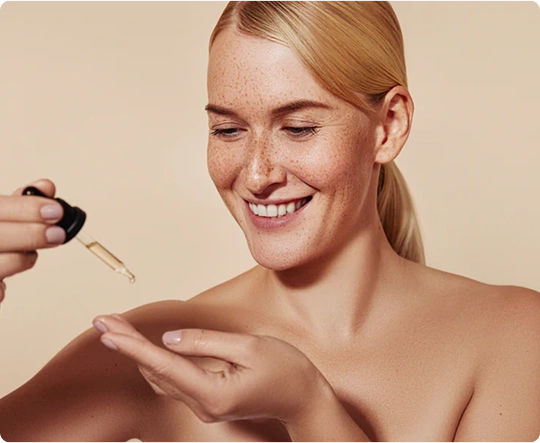 Acne treatment being applied to hand, as seen in sk_life_1_acne image.